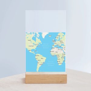 Acrylic Sign with Wooden Stand
